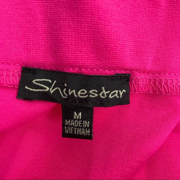 Shinestar | Hot Pink Mini Skirt Criss Cross Front M Barbiecore - Picture 6 of 6